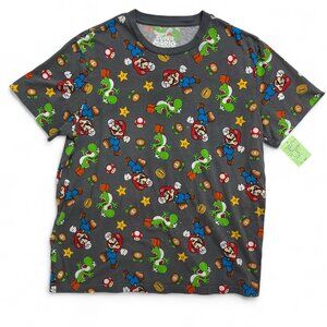 Grey Super Mario Bros. Cotton T‑Shirt Men’s Size XL